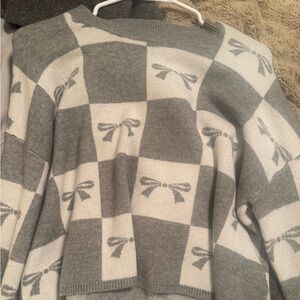 Sincerely Jules Gray and White Sweater